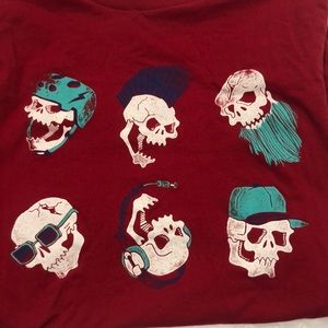 💀 Red punk rock long sleeve tshirt